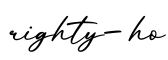 单词righty-ho书写