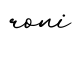 单词roni书写