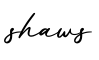 单词shaws书写
