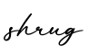 单词shrug书写