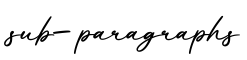 单词sub-paragraphs书写