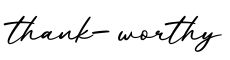 单词thank-worthy书写