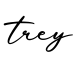 单词trey书写