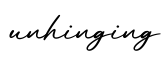 单词unhinging书写