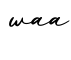 单词waa书写