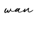 单词wan书写