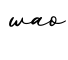 单词wao书写