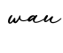 单词wau书写