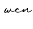单词wen书写