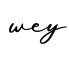 单词wey书写
