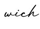 单词wich书写