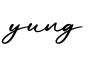 单词yung书写